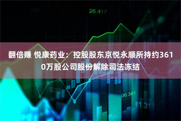 翻倍赚 悦康药业：控股股东京悦永顺所持约3610万股公司股份解除司法冻结