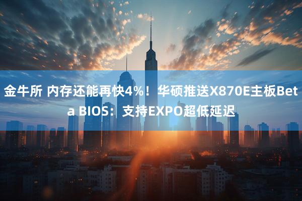 金牛所 内存还能再快4%！华硕推送X870E主板Beta BIOS：支持EXPO超低延迟